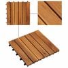vidaXL Decking Tiles Vertical Pattern 11.8"x11.8" Acacia Set of 30