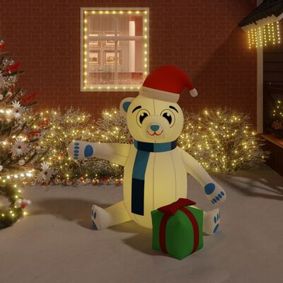 vidaXL Christmas Inflatable Teddy Bear LED 70.9"