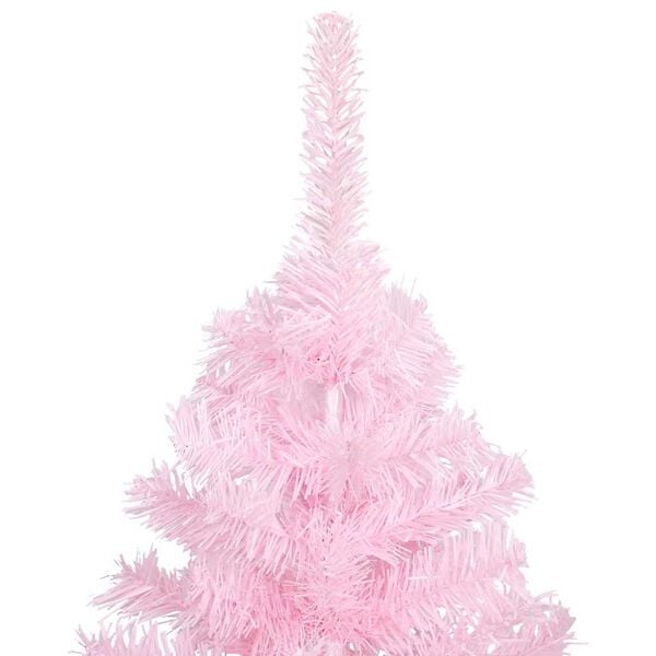 vidaXL Artificial Christmas Tree Pink PVC, Steel, Plastic Medium