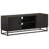 vidaXL TV Cabinet Black Solid Mango Wood and Iron 43.3 x 11.8 x 15.7 in