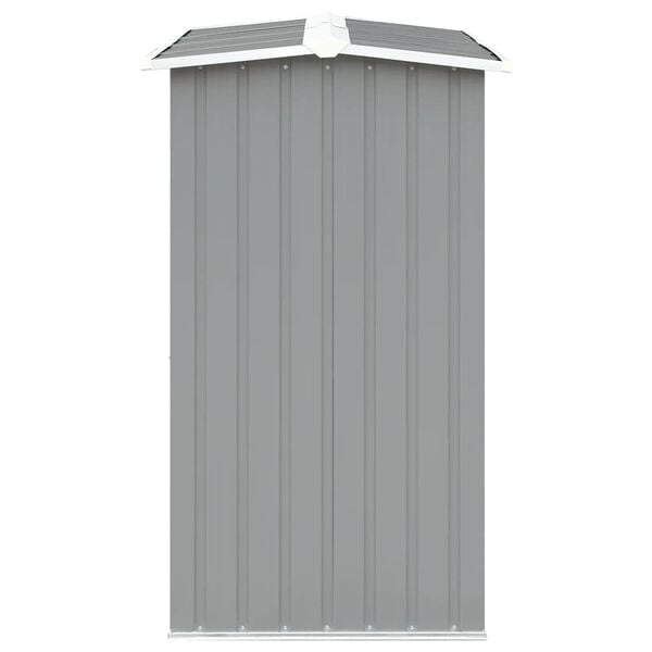vidaXL Garden Log Storage Shed Galvanized Steel 129.9"x36.2"x60.2" Gray
