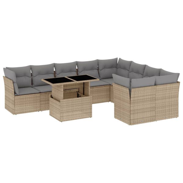 vidaXL Garden Sofa Set Beige