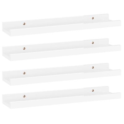 vidaXL Wall Shelves 4 pcs High Gloss White 15.7"x3.5"x1.2"