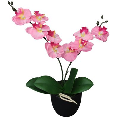 vidaXL Artificial Orchid Plant with Pot 11.8" Pink