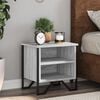 vidaXL Bedside Cabinet Gray Sonoma Engineered Wood, Metal Small