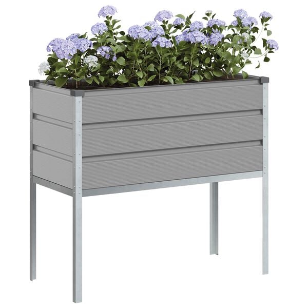 vidaXL Planter Light Grey 100 x 45 x 90 cm Galvanised Steel