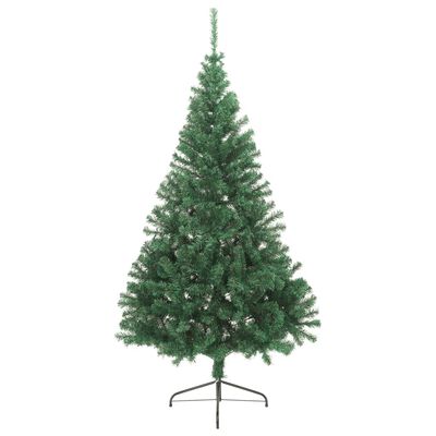 vidaXL Artificial Half Christmas Tree with Stand Green 7 ft PVC