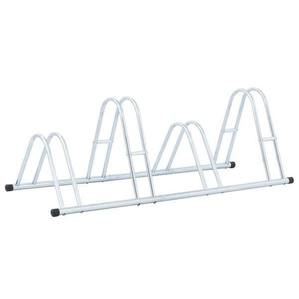 vidaXL Bicycle Stand for 4 Bikes Floor Freestanding Galvanized Steel