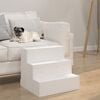 vidaXL Pet Stair White 15.7x14.8x13.8" Solid Wood Pine