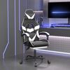 vidaXL Gaming Chair Black and White Faux leather, Metal, Plywood, Foam