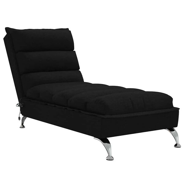 vidaXL Massage Chaise Lounge Black