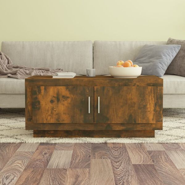 vidaXL Coffee Table Smoked oak Engineered wood 40.2 in x 19.7 in x 17.7 in
