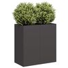 vidaXL Planter Black Cold-rolled Steel Large Planter Rectangular