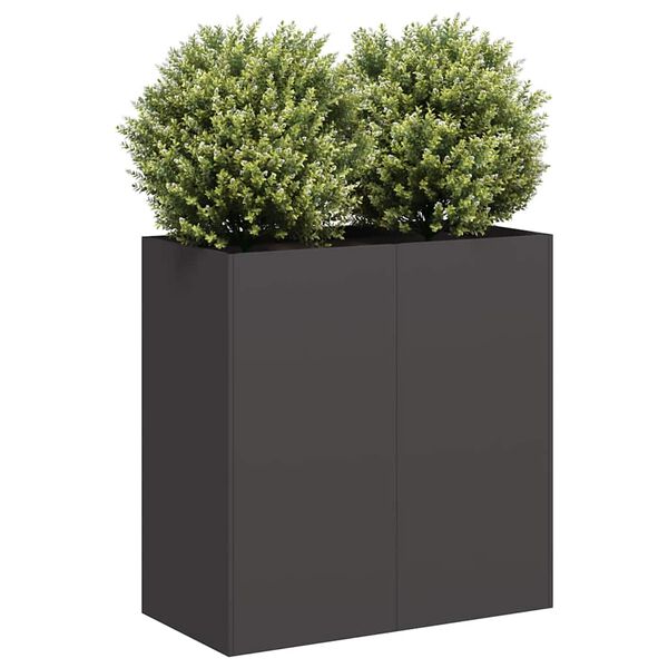 vidaXL Planter Black Cold-rolled Steel Large Planter Rectangular