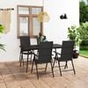 vidaXL 5 Piece Patio Dining Set Black