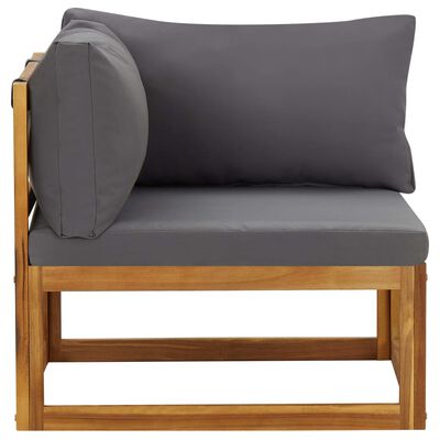 vidaXL Sectional Corner Sofas 2 pcs with Cushions Dark Gray
