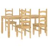 vidaXL Dining Set Honey Solid Pine Wood Standard Durable Dining Set