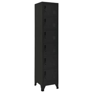 vidaXL Locker Cabinet Black Steel Tall Locker Cabinet Rectangular