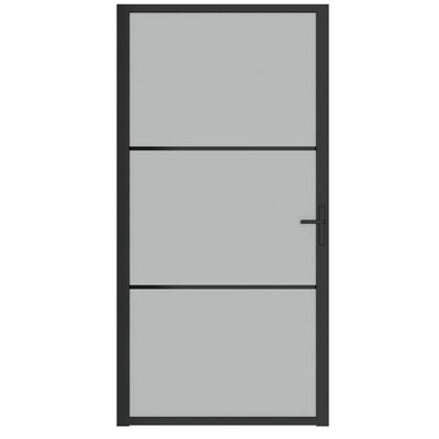 vidaXL Interior Door 40.4"x79.3" Black Matt Glass and Aluminum