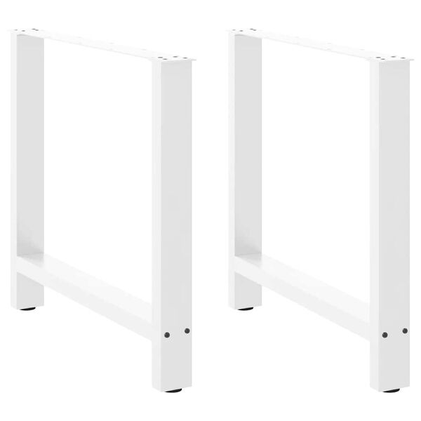 vidaXL Coffee Table Leg Set of 2 White Powder-coated steel 31.5 x