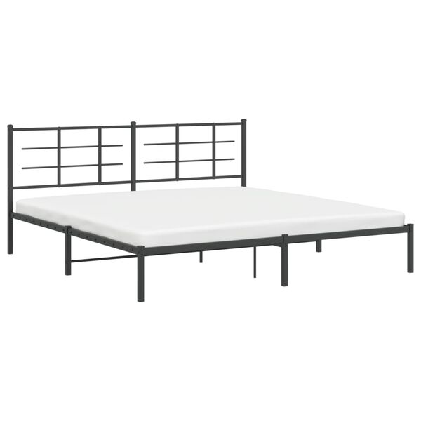 vidaXL Bed Frame Black Powder-coated steel Double Bed Frame