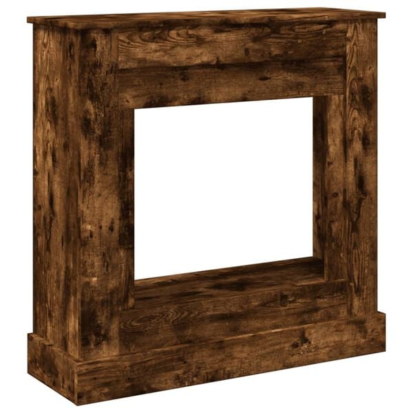 vidaXL Fireplace Surround Smoked Oak 35.4x11.8x35.4" Engineered Wood