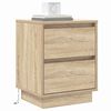 vidaXL Bedside Cabinet with Drawer Sonoma Oak 15.35 x 13.58 x 19.69 in