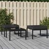 vidaXL Garden Footstool Black and Grey Powder-Coated Steel, Polyester, Foam