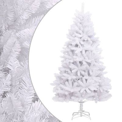 vidaXL Artificial Hinged Christmas Tree with Stand White 94.5"
