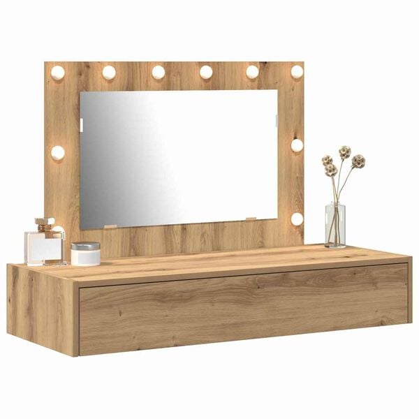 vidaXL Dressing Table Brown 39.37 x 15.75 x 27.56 in Engineered Wood