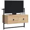 vidaXL TV Cabinet Sonoma Oak Engineered wood, Metal Medium Wall mounting