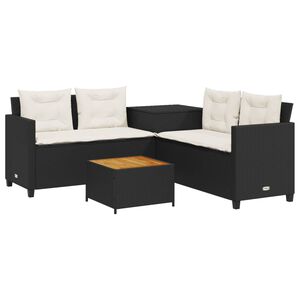 vidaXL Patio Sofa Black, Cream white