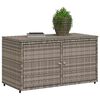 vidaXL Garden Storage Cabinet Grey PE Rattan, Powder-Coated Steel Medium
