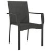 vidaXL Garden Chair Black with Cream White Cushions PE rattan Standard