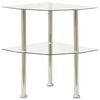 vidaXL Side Table Transparent Tempered glass Medium Accent Table