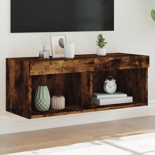 vidaXL TV Cabinet Smoked oak Engineered wood 31.5 in x 11.8 in x 11.8 in