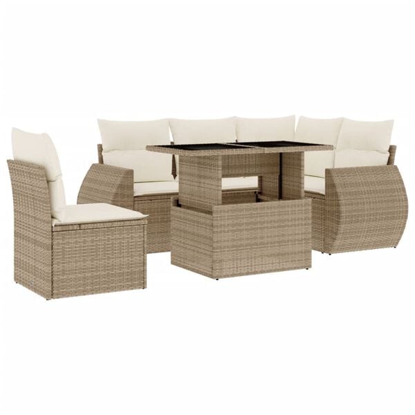 vidaXL Garden Sofa Set Beige