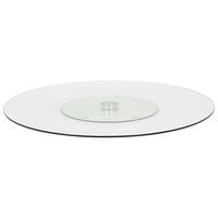 vidaXL Rotating Serving Plate Transparent 23.6" Tempered Glass