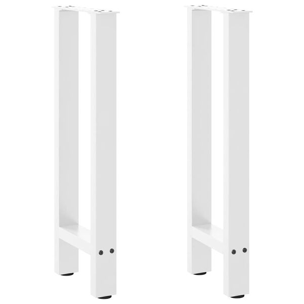 vidaXL Coffee Table Leg Set of 2 White Powder-coated steel