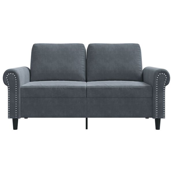 vidaXL 2-seater Sofa Dark grey Velvet (100% polyester), metal, textilene