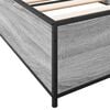 vidaXL Bed Frame Grey sonoma Engineered wood, metal, plywood Single