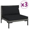 vidaXL Garden Sofa Dark Grey Powder-coated steel Standard Garden Sofa