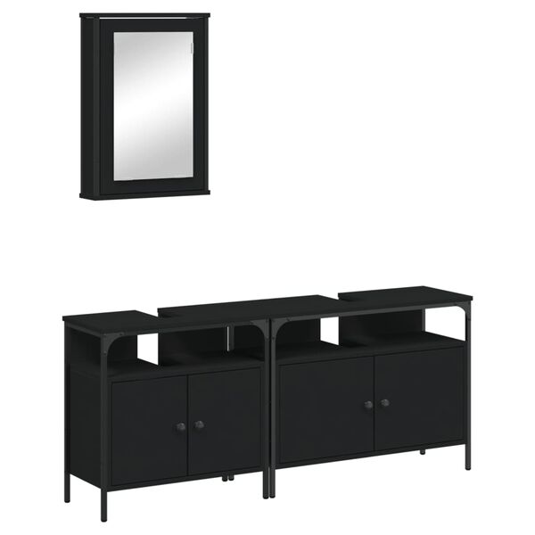 vidaXL Bathroom Furniture Set Black
