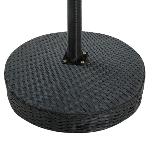 vidaXL Garden Table Black PE rattan, Powder-coated steel Counter Height