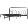 vidaXL Bed Frame Black Steel 72 x 84 in Bed Frame Rectangular Modern
