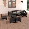vidaXL Garden Lounge Set Black Solid pinewood Large Modular