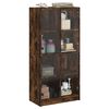 vidaXL Highboard Smoked Oak Engineered Wood, Glass Standard Highboard
