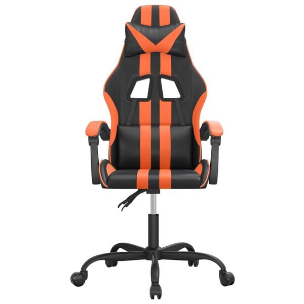 vidaXL Gaming Chair Black and Orange Faux Leather