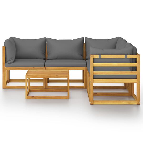 vidaXL Garden Lounge Set Dark gray, Wood