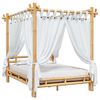 vidaXL Canopy Bed without Mattress 55.1"x78.7" Bamboo